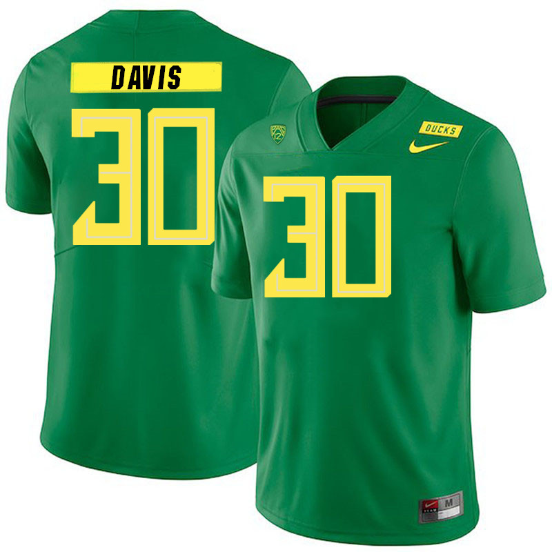 Men #30 Solomon Davis Oregon Ducks College Football Jerseys Stitched Sale-Green - Click Image to Close
